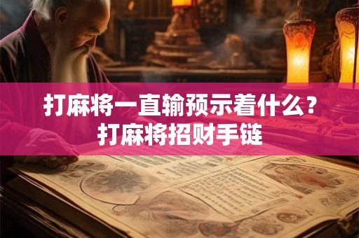 打麻将一直输预示着什么？打麻将招财手链