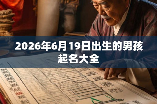 2026年6月19日出生的男孩起名大全