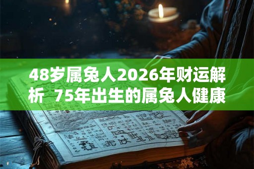 48岁属兔人2026年财运解析  75年出生的属兔人健康运势