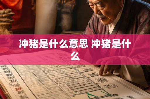 冲猪是什么意思 冲猪是什么