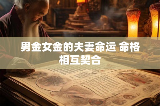 男金女金的夫妻命运 命格相互契合