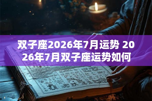 双子座2026年7月运势 2026年7月双子座运势如何