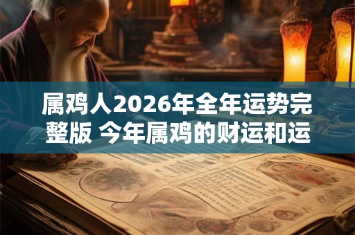属鸡人2026年全年运势完整版 今年属鸡的财运和运气如何2026
