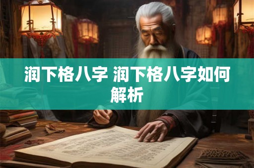 润下格八字 润下格八字如何解析