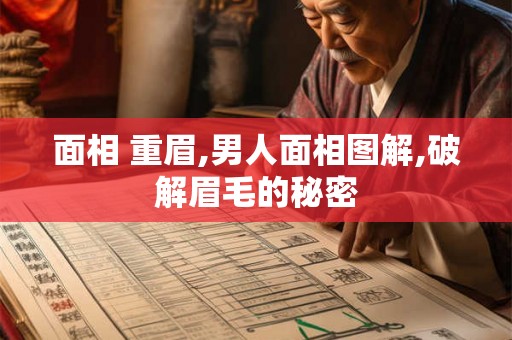 面相 重眉,男人面相图解,破解眉毛的秘密