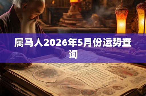 属马人2026年5月份运势查询