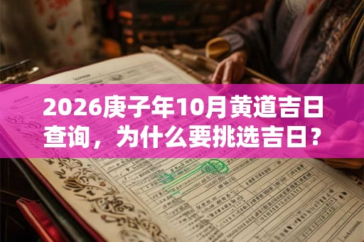 2026庚子年10月黄道吉日查询,为什么要挑选吉日? 2026庚子年10月黄道吉日查询,为什么要挑选吉日?