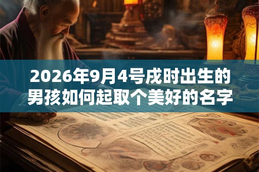 2026年9月4号戌时出生的男孩如何起取个美好的名字和五行属性
