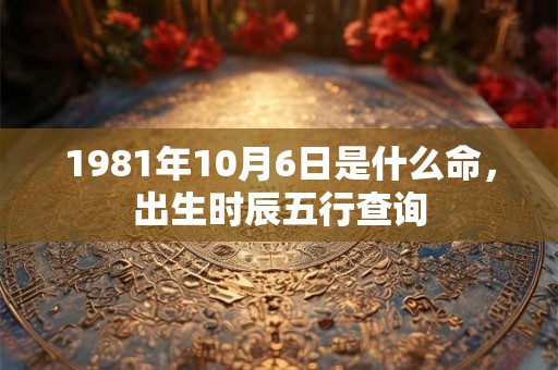 1981年10月6日是什么命，出生时辰五行查询