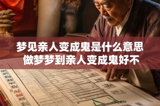 梦见亲人变成鬼是什么意思 做梦梦到亲人变成鬼好不好