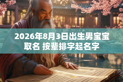 2026年8月3日出生男宝宝取名 按辈排字起名字