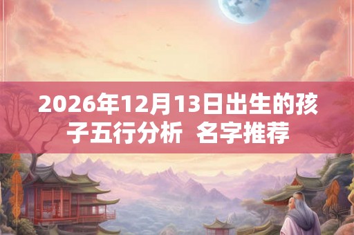 2026年12月13日出生的孩子五行分析 名字推荐 2026年12月13日出生的孩子五行分析 名字推荐