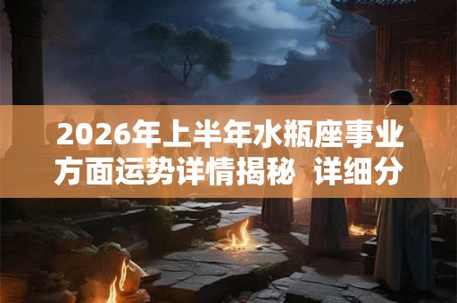 2026年上半年水瓶座事业方面运势详情揭秘  详细分析