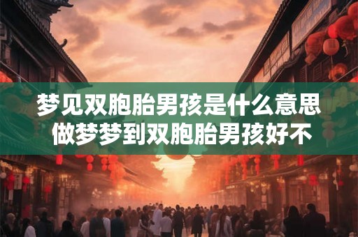 梦见双胞胎男孩是什么意思 做梦梦到双胞胎男孩好不好