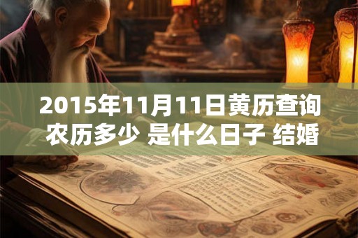 2015年11月11日黄历查询 农历多少 是什么日子 结婚吉时