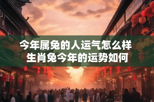 今年属兔的人运气怎么样 生肖兔今年的运势如何