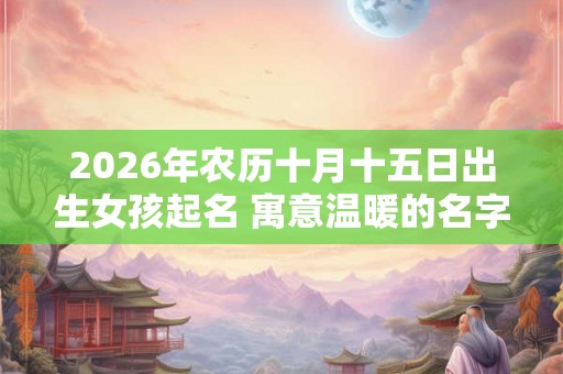 2026年农历十月十五日出生女孩起名 寓意温暖的名字精选