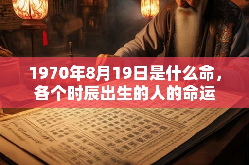 1970年8月19日是什么命，各个时辰出生的人的命运