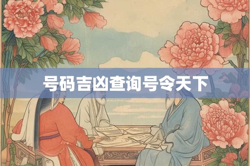 号码吉凶查询号令天下