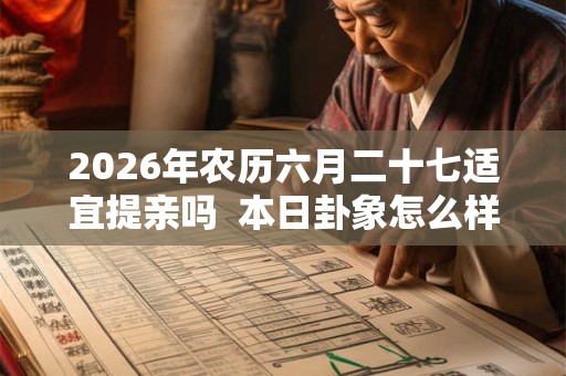 2026年农历六月二十七适宜提亲吗 本日卦象怎么样 2026年农历六月二十七适宜提亲吗 本日卦象怎么样