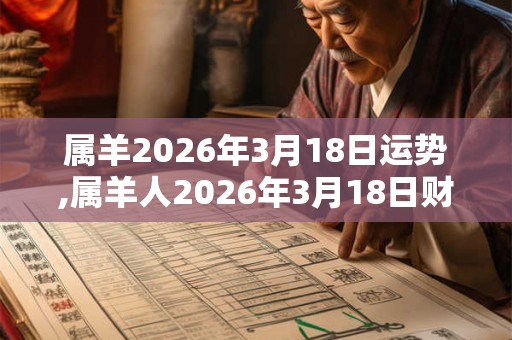 属羊2026年3月18日运势,属羊人2026年3月18日财运,生肖羊2026年3月18日运势