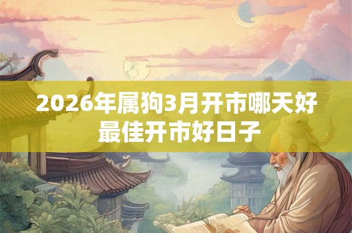 2026年属狗3月开市哪天好 最佳开市好日子 2026年属狗3月开市哪天好 最佳开市好日子