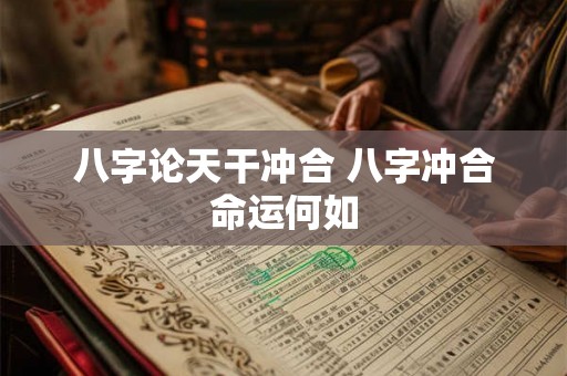 八字论天干冲合 八字冲合命运何如
