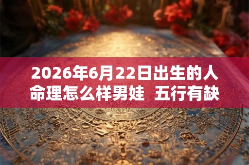 2026年6月22日出生的人命理怎么样男娃  五行有缺失吗