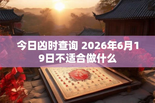 今日凶时查询 2026年6月19日不适合做什么