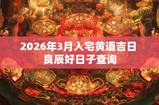 2026年3月入宅黄道吉日 良辰好日子查询