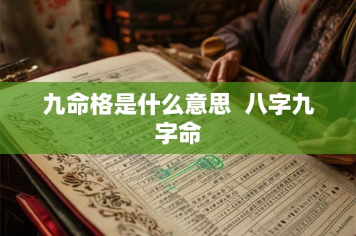 九命格是什么意思  八字九字命