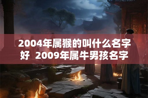 2004年属猴的叫什么名字好  2009年属牛男孩名字