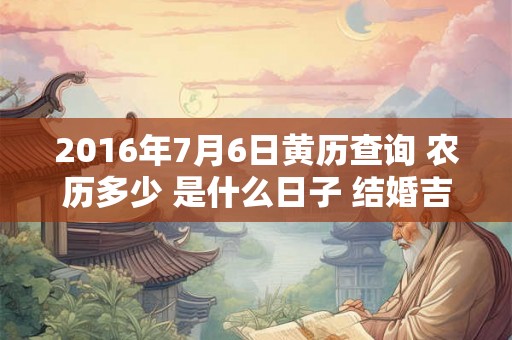 2016年7月6日黄历查询 农历多少 是什么日子 结婚吉时