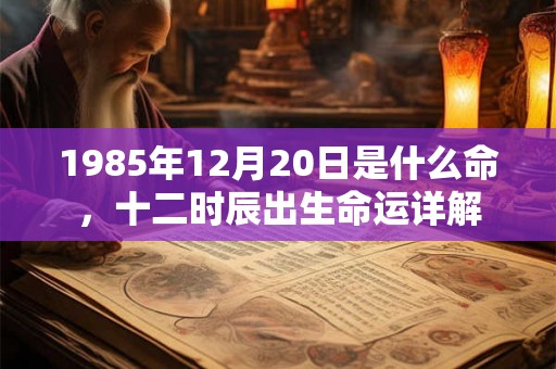 1985年12月20日是什么命，十二时辰出生命运详解