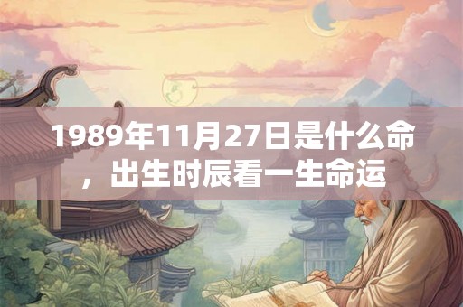1989年11月27日是什么命，出生时辰看一生命运