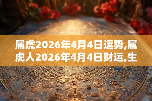 属虎2026年4月4日运势,属虎人2026年4月4日财运,生肖虎2026年4月4日运势