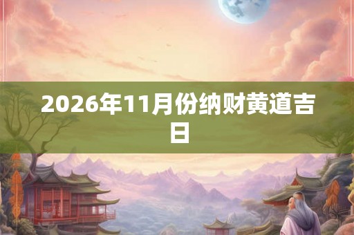 2026年11月份纳财黄道吉日