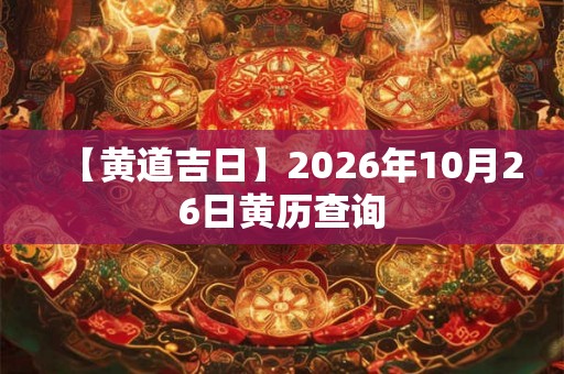 【黄道吉日】2026年10月26日黄历查询