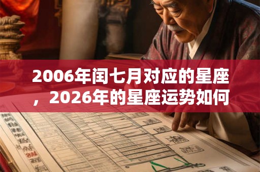 2006年闰七月对应的星座，2026年的星座运势如何？