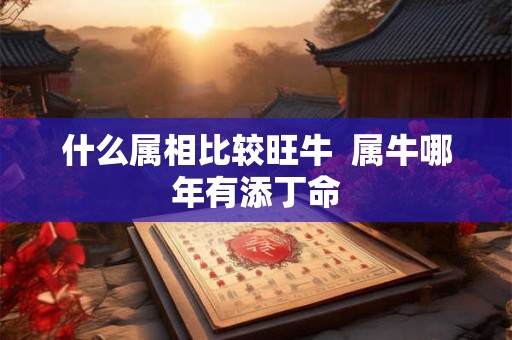 什么属相比较旺牛  属牛哪年有添丁命