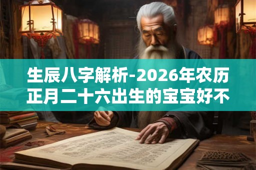 生辰八字解析-2026年农历正月二十六出生的宝宝好不好