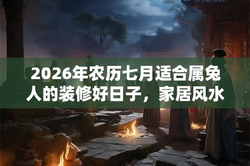 2026年农历七月适合属兔人的装修好日子，家居风水有什么讲究？