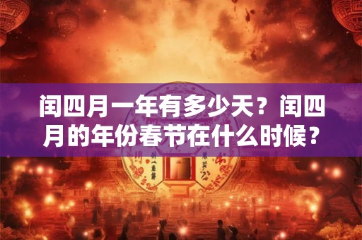 闰四月一年有多少天？闰四月的年份春节在什么时候？