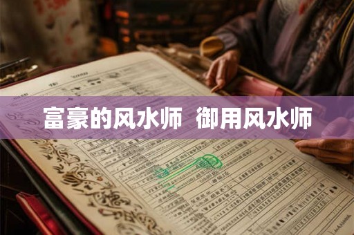 富豪的风水师  御用风水师