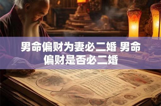 男命偏财为妻必二婚 男命偏财是否必二婚