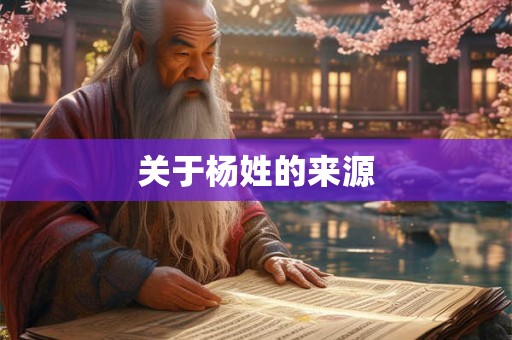 关于杨姓的来源