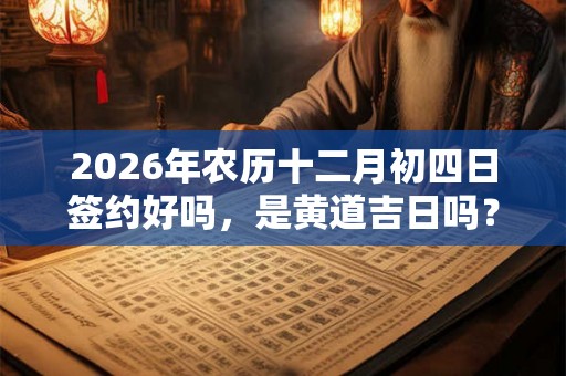 2026年农历十二月初四日签约好吗,是黄道吉日吗? 2026年农历十二月初四日签约好吗,是黄道吉日吗?