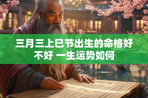 三月三上巳节出生的命格好不好 一生运势如何