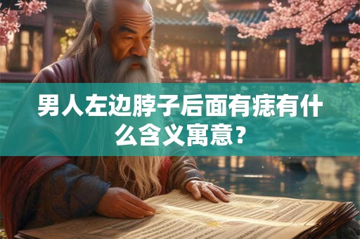 男人左边脖子后面有痣有什么含义寓意？