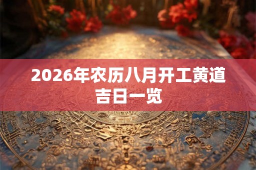 2026年农历八月开工黄道吉日一览 2026年农历八月开工黄道吉日一览